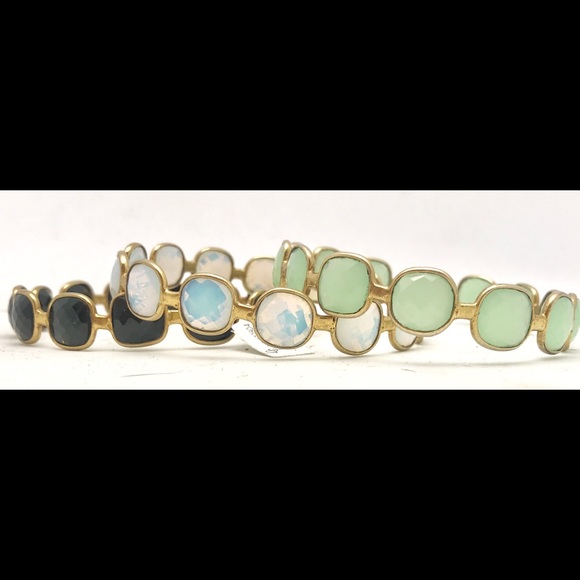 Chalcedony Gold Bangle - Picture 2 of 4